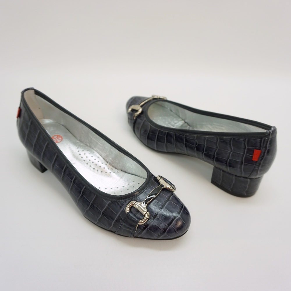 Marc Joseph New York  Croco Embossed Pumps Navy 38